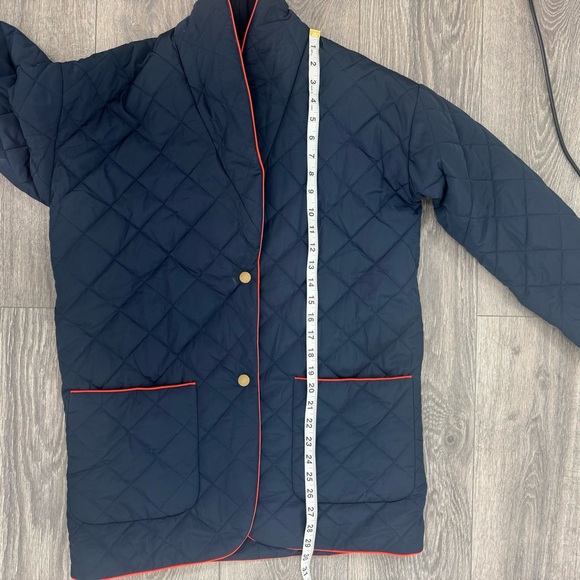 Kule The Connery Quilted Jacket Size Small Oversized Red Piping Brass Snap Coat - Picture 9 of 10